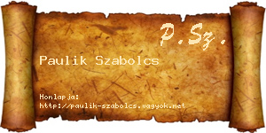 Paulik Szabolcs névjegykártya