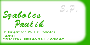 szabolcs paulik business card